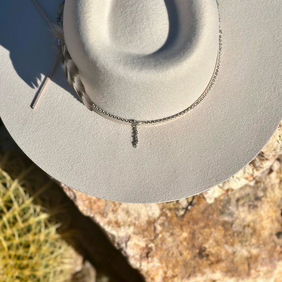 Faux Navajo Pearls, Prehnite and Smoky Quartz Hat Band - Picture 4 of 6